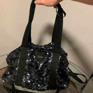 PINK navy blue sequin HUGE weekender bag ✨💙